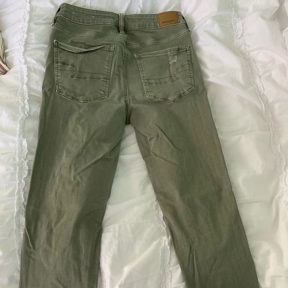 high waisted ripped green jeans - Picture 3 of 3